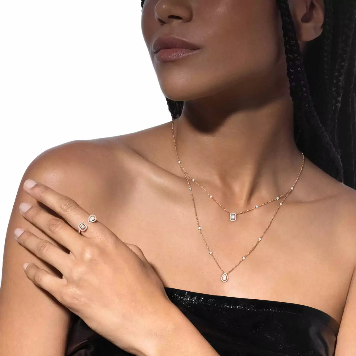 [✨Rose💎]Diamond Necklace My Twin 2 Rows
