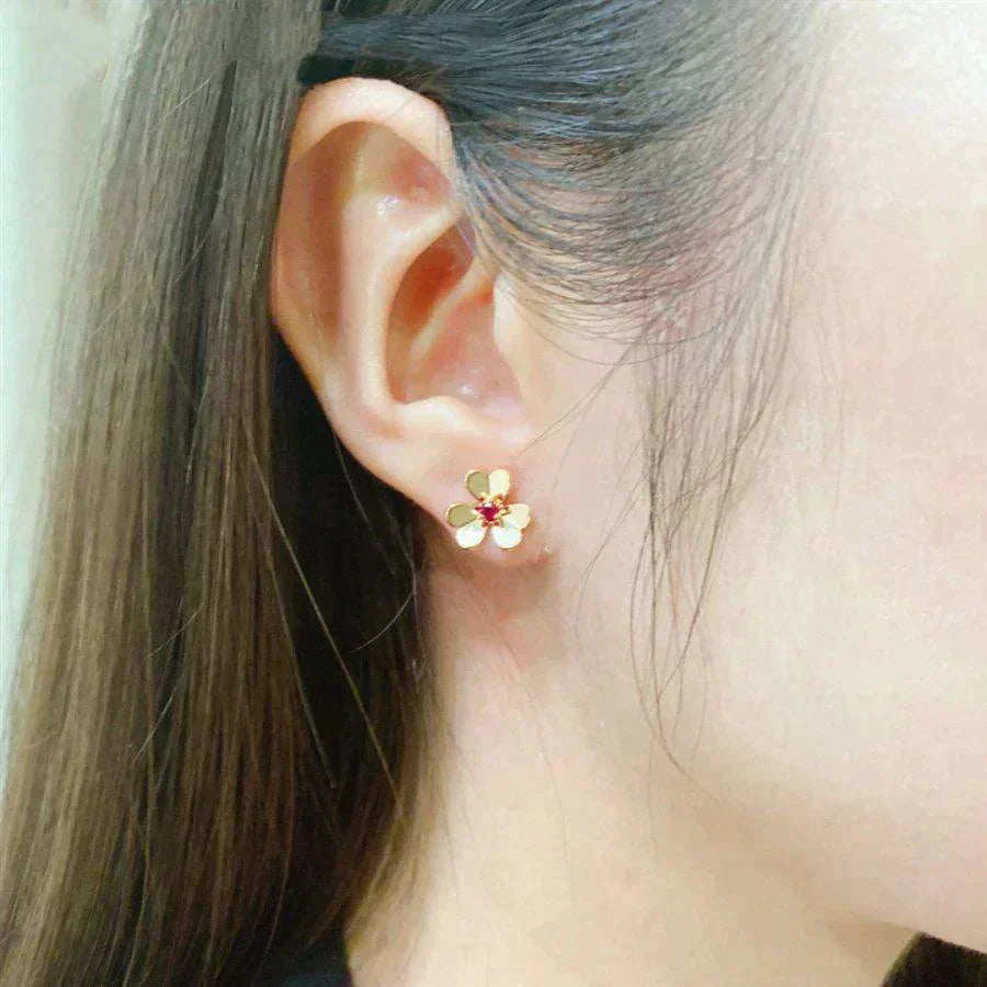 [💎ROSE💎]FRIVOLE  FLOWER PINK EARRINGS