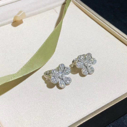 [💎ROSE💎]FRIVOLE SILVER FLOWER DIAMOND EARRINGS