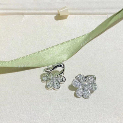 [💎ROSE💎]FRIVOLE SILVER FLOWER DIAMOND EARRINGS