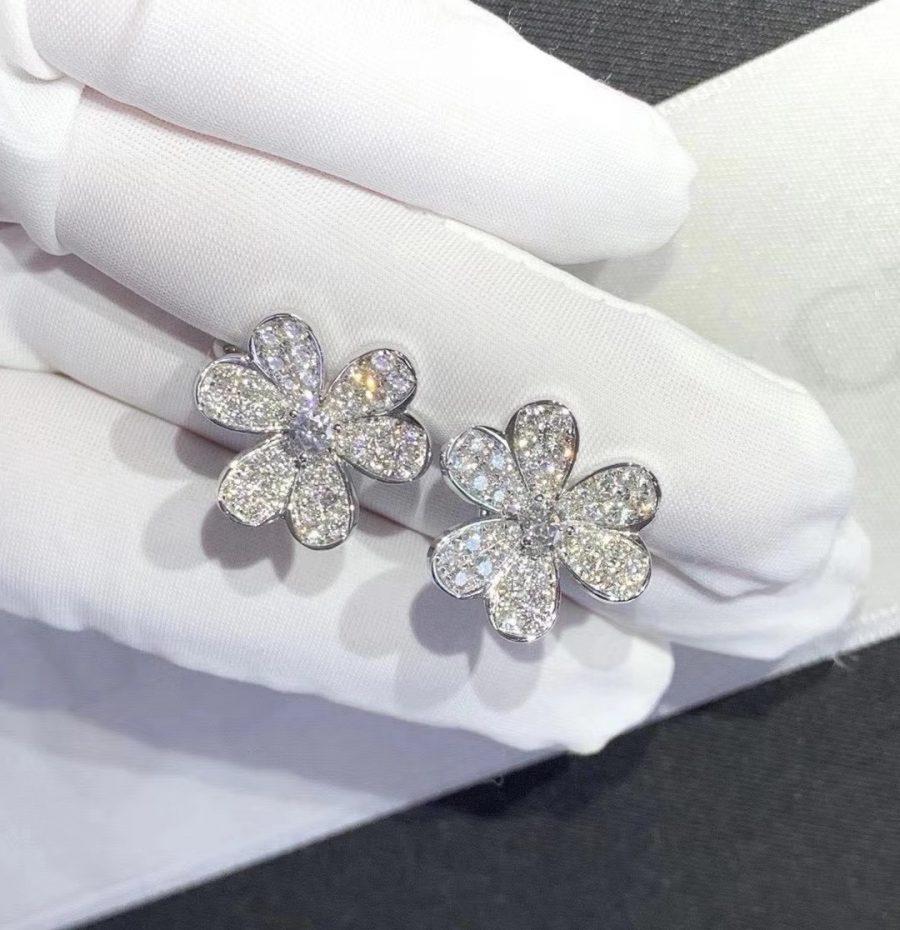 [💎ROSE💎]FRIVOLE SILVER FLOWER DIAMOND EARRINGS