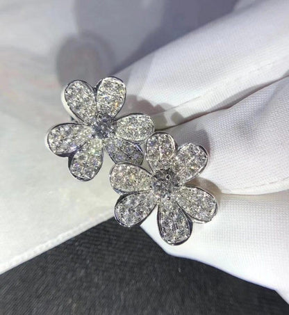 [💎ROSE💎]FRIVOLE SILVER FLOWER DIAMOND EARRINGS