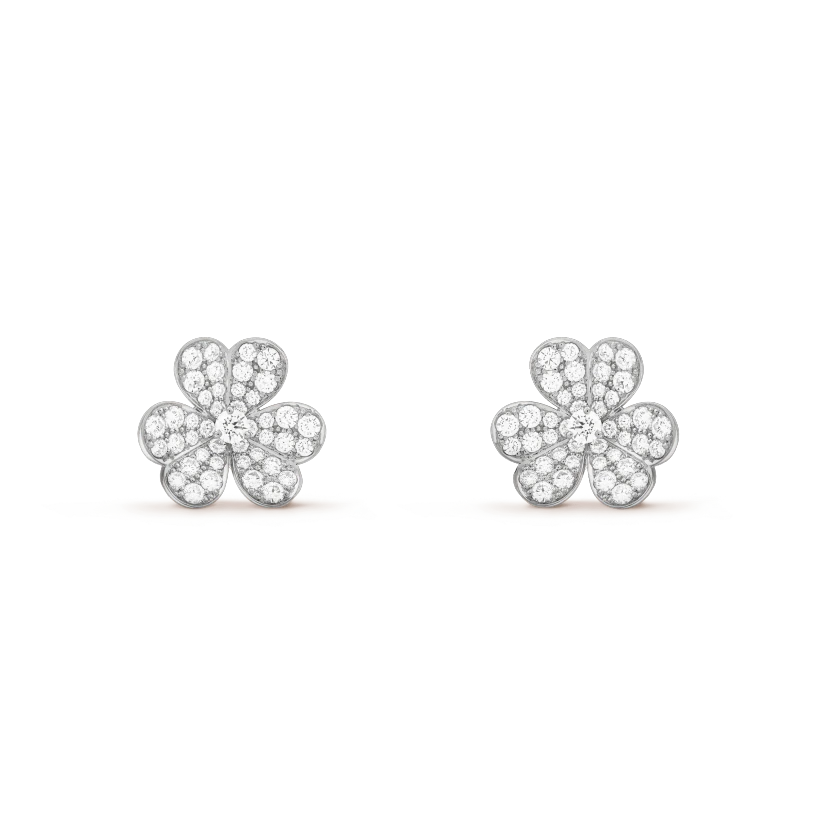 [💎ROSE💎]FRIVOLE SILVER FLOWER DIAMOND EARRINGS