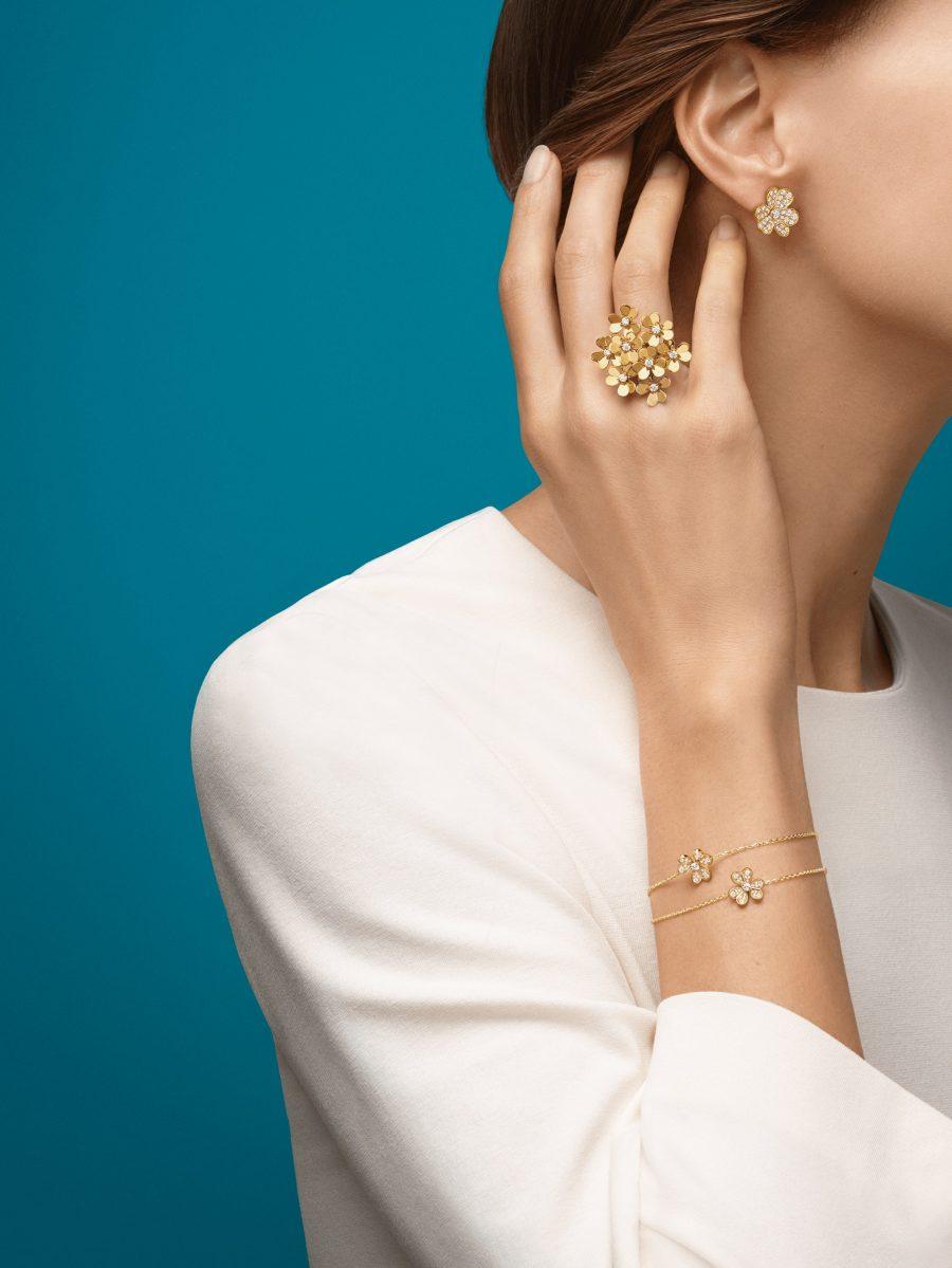 [💎ROSE💎]FRIVOLE GOLD FLOWER DIAMOND EARRINGS