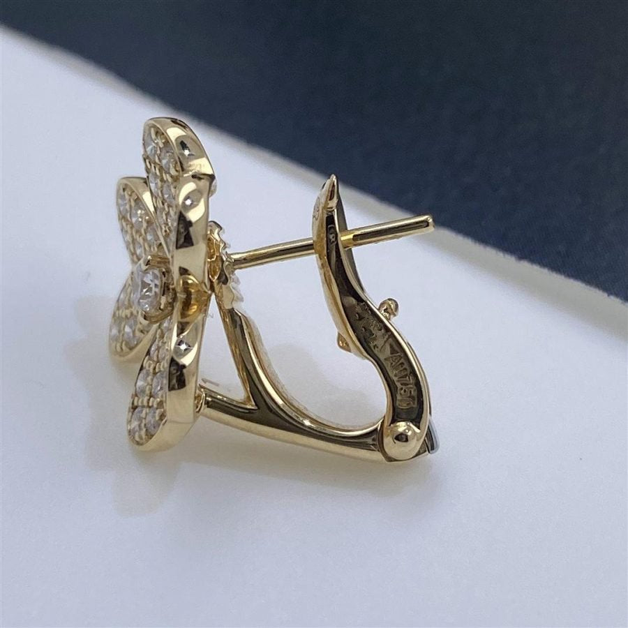 [💎ROSE💎]FRIVOLE GOLD FLOWER DIAMOND EARRINGS