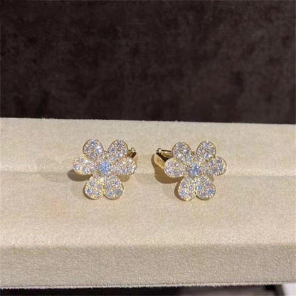 [💎ROSE💎]FRIVOLE GOLD FLOWER DIAMOND EARRINGS