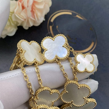 [💎ROSE💎]CLOVER EARRINGS WHITE MOP 4 MOTIFS GOLD