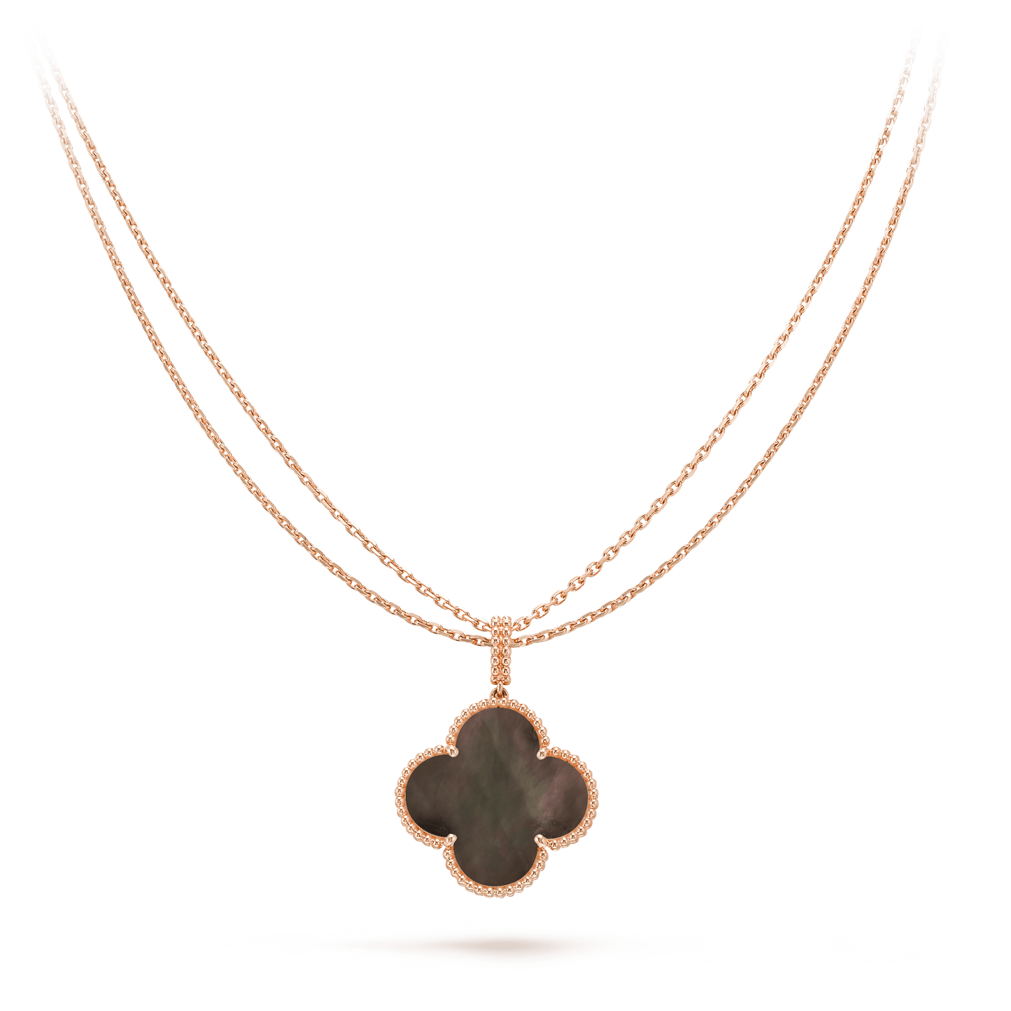 [💎ROSE💎]CLOVER 25MM GOLD DARK MOP BIG CLOVER NECKLACE
