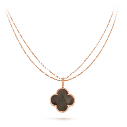 [💎ROSE💎]CLOVER 25MM GOLD DARK MOP BIG CLOVER NECKLACE