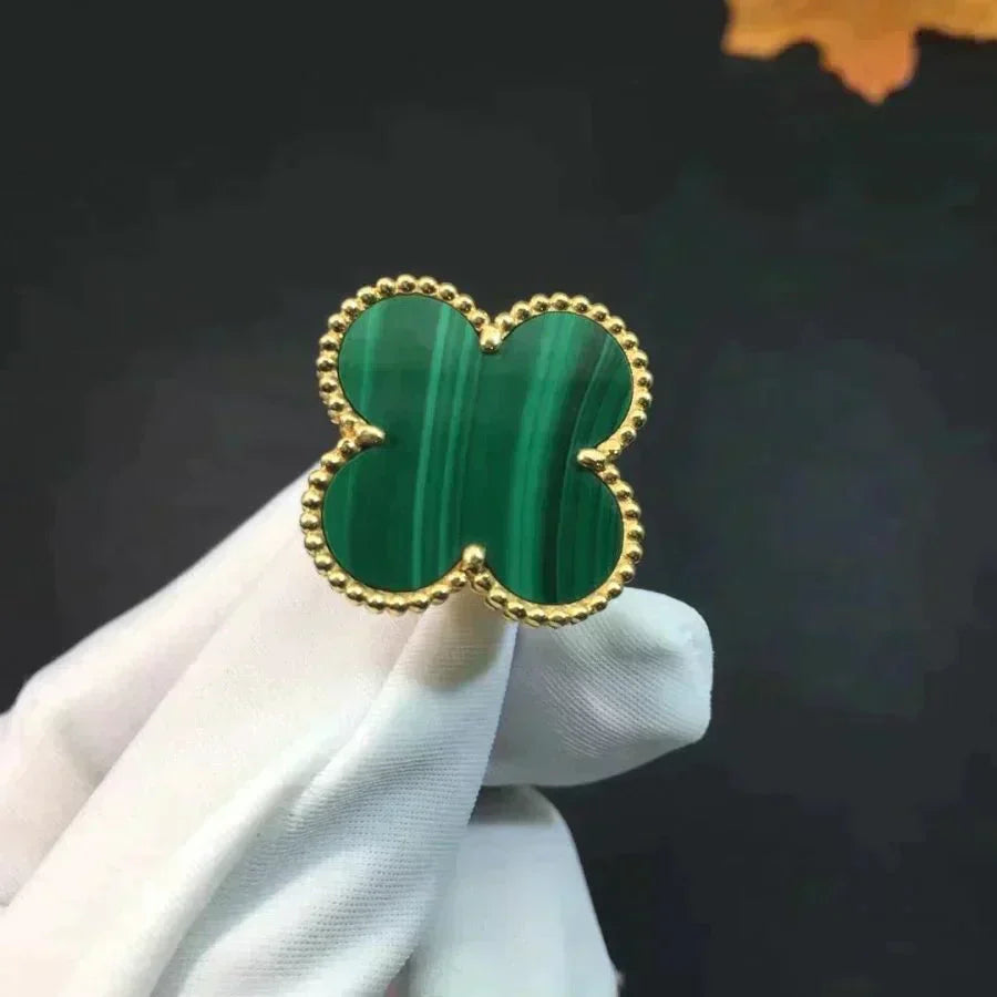 [Rose Jewelry]CLOVER MALACHITE RING