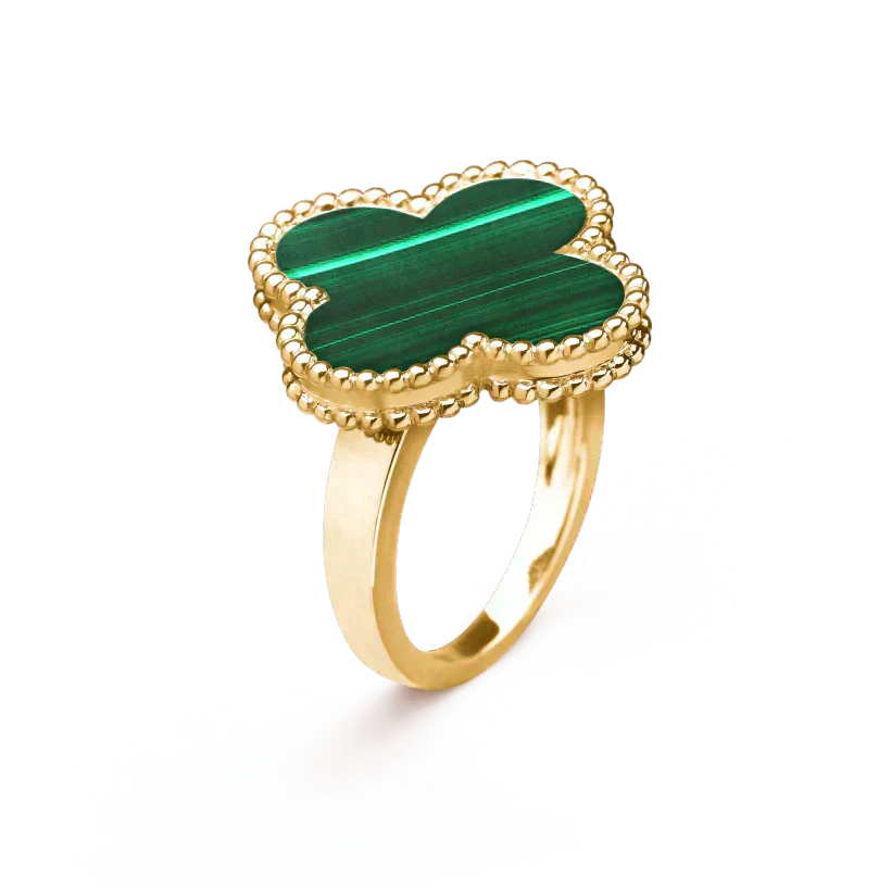 [Rose Jewelry]CLOVER MALACHITE RING