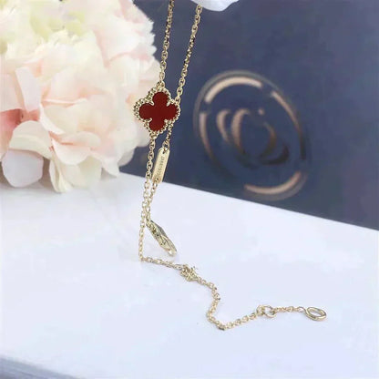 [💎ROSE💎]CLOVER  CARNELIAN SINGLE FLOWER BRACELET