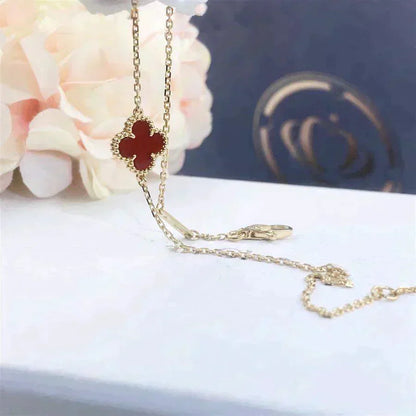 [💎ROSE💎]CLOVER  CARNELIAN SINGLE FLOWER BRACELET