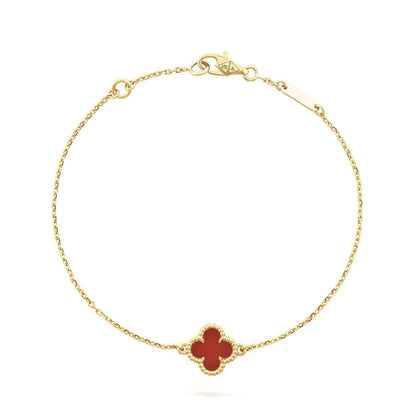 [💎ROSE💎]CLOVER  CARNELIAN SINGLE FLOWER BRACELET