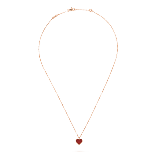 [💎ROSE💎]SWEET CLOVER CARNELIAN HEART NECKLACE