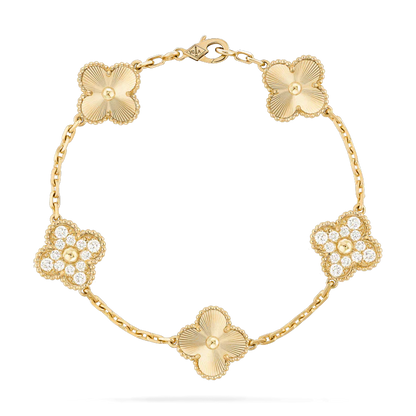 [Rose Tomorrow]CLOVER BRACELET 5 MOTIFS GOLD DIAMOND