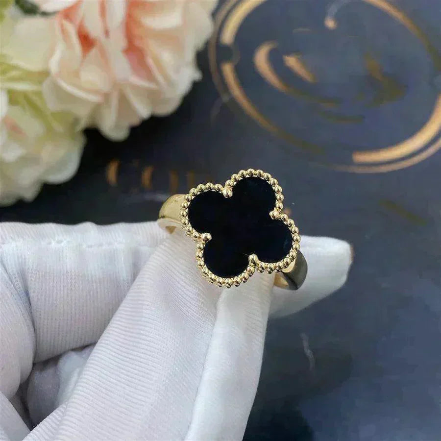 [Rose Tomorrow]CLOVER ONYX RING