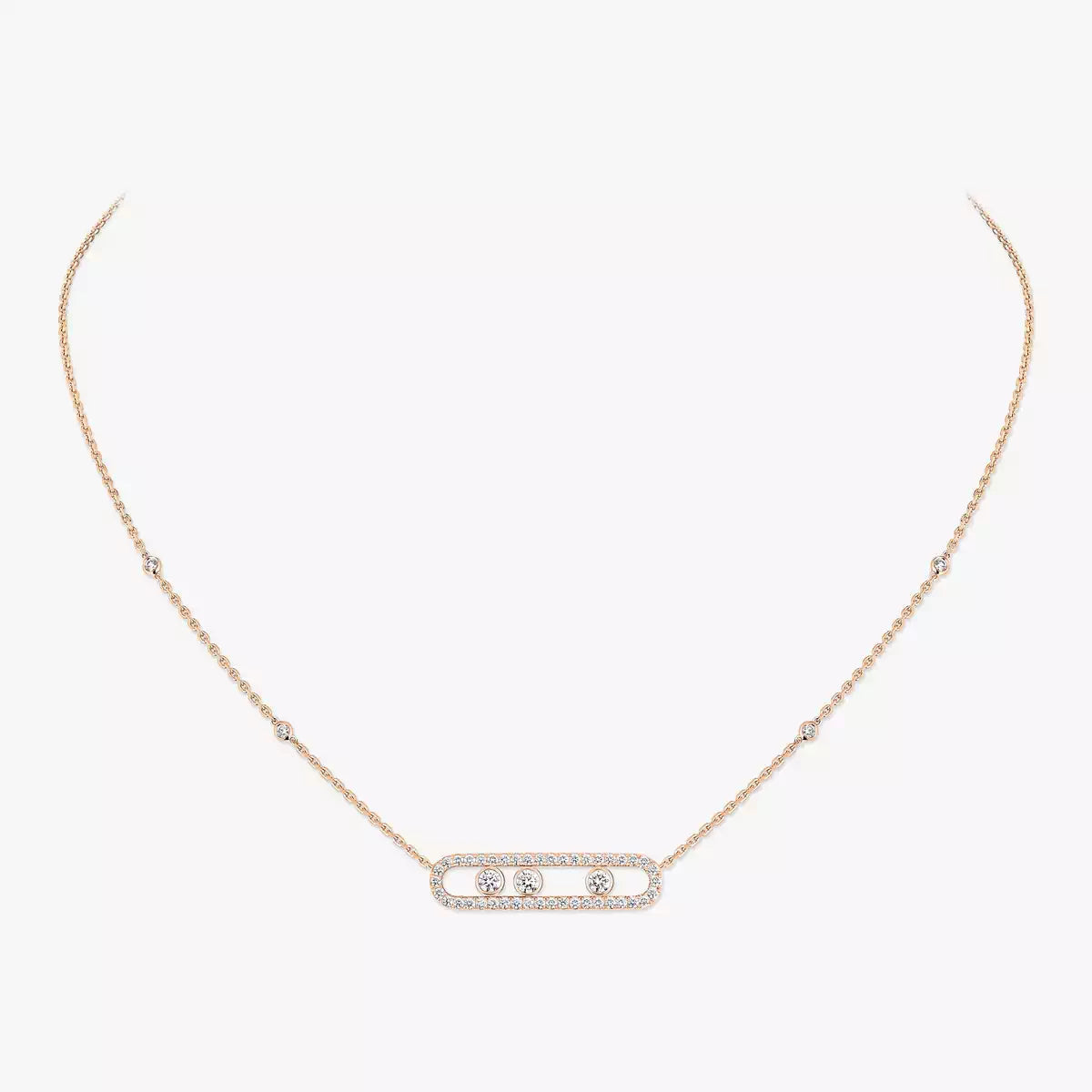 [✨Rose💎] Move Pave_ Rose Gold Diamond Necklace