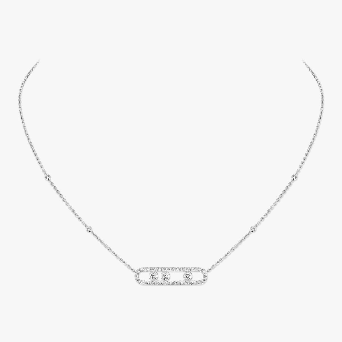 [✨Rose💎] Move Pave_ Rose Gold Diamond Necklace