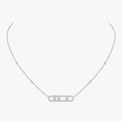 [✨Rose💎] Move Pave_ Rose Gold Diamond Necklace