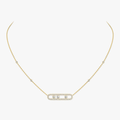 [✨Rose💎] Move Pave_ Rose Gold Diamond Necklace