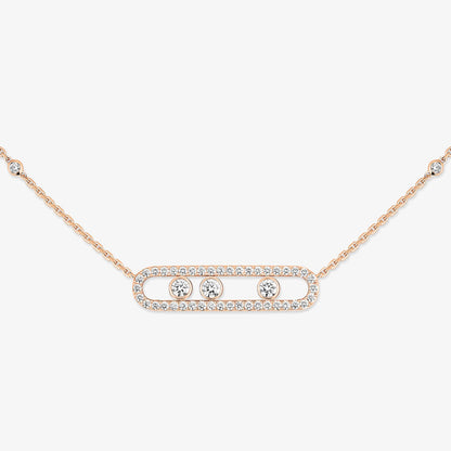 [✨Rose💎] Move Pave_ Rose Gold Diamond Necklace