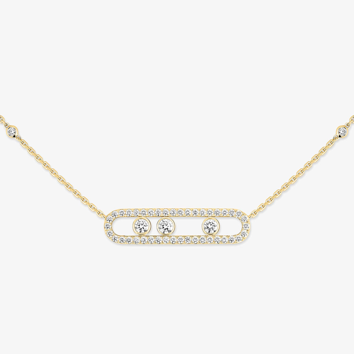 [✨Rose💎] Move Pave_ Rose Gold Diamond Necklace