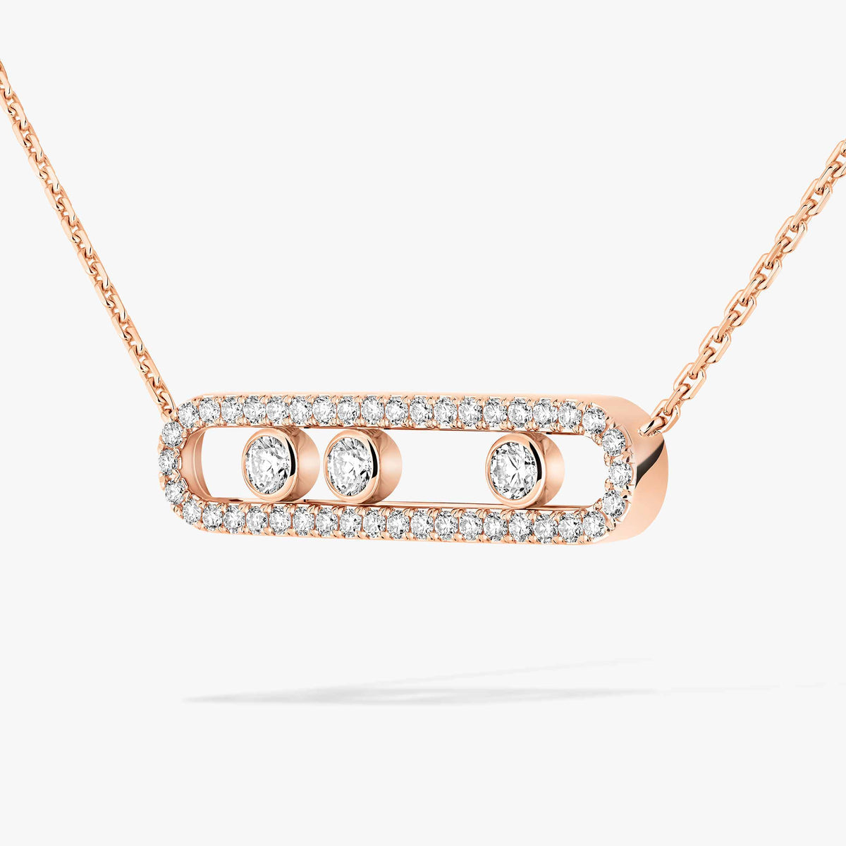 [✨Rose💎] Move Pave_ Rose Gold Diamond Necklace