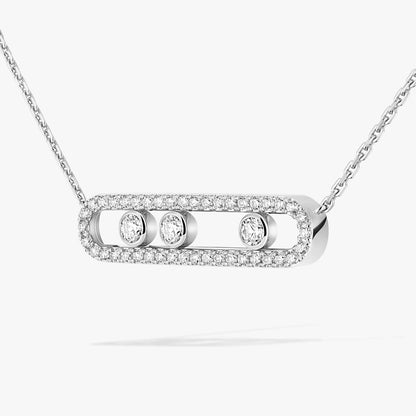[✨Rose💎] Move Pave_ Rose Gold Diamond Necklace