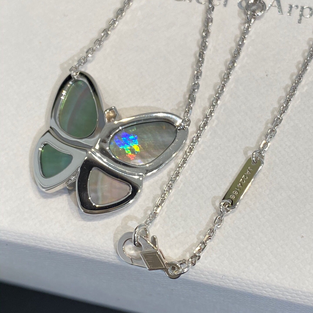 [💎ROSE💎]LARGE BUTTERFLY SILVER PENDANT DIAMOND NECKLACE