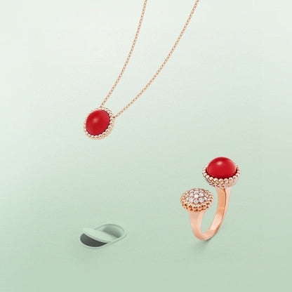 [💎ROSE💎]PERLEE COULEURS DIAMOND ROSE GOLD BETWEEN THE FINGER RING