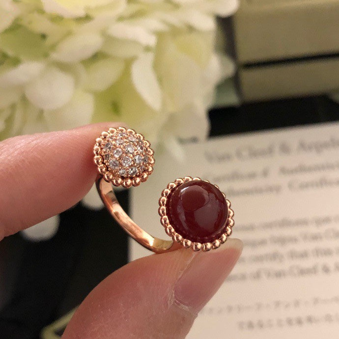 [💎ROSE💎]PERLEE COULEURS DIAMOND ROSE GOLD BETWEEN THE FINGER RING