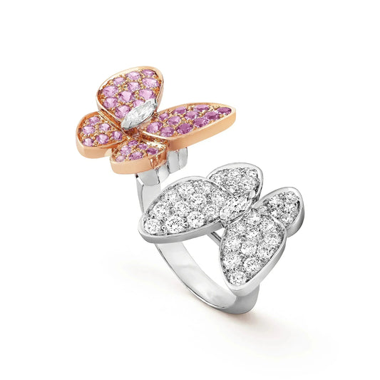 [💎ROSE💎]TWIN BUTTERFLY DIAMOND RING