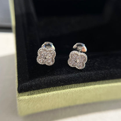 [💎ROSE💎]CLOVER MINI DIAMOND STUD EARRINGS