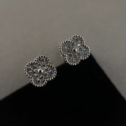 [💎ROSE💎]CLOVER MINI DIAMOND STUD EARRINGS
