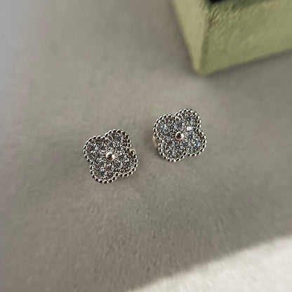 [💎ROSE💎]CLOVER MINI DIAMOND STUD EARRINGS