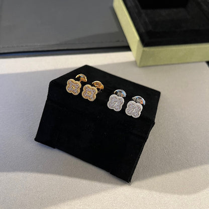 [💎ROSE💎]CLOVER MINI DIAMOND STUD EARRINGS